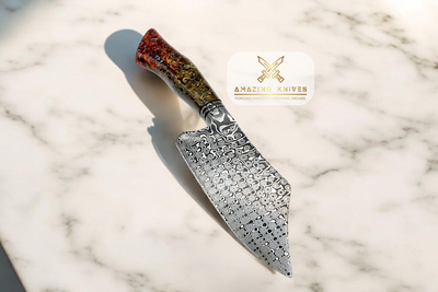 DM15 - WONDERFUL RAINDROP DAMASCUS CLEAVER