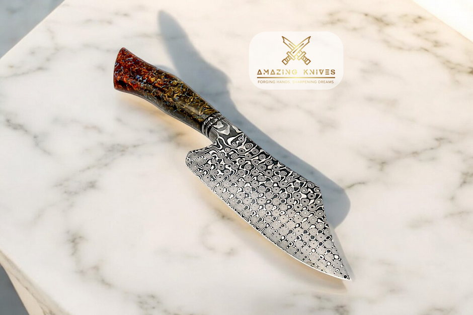 DM15 - WONDERFUL RAINDROP DAMASCUS CLEAVER