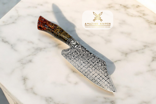 DM15 - WONDERFUL RAINDROP DAMASCUS CLEAVER