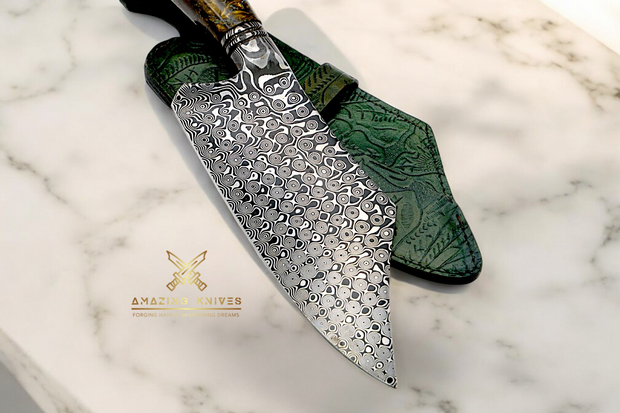 DM15 - WONDERFUL RAINDROP DAMASCUS CLEAVER