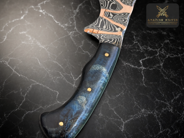 CM33 - SPECTACULAR BOWIE COPPERMAI MOKUME GANE CHEVRON